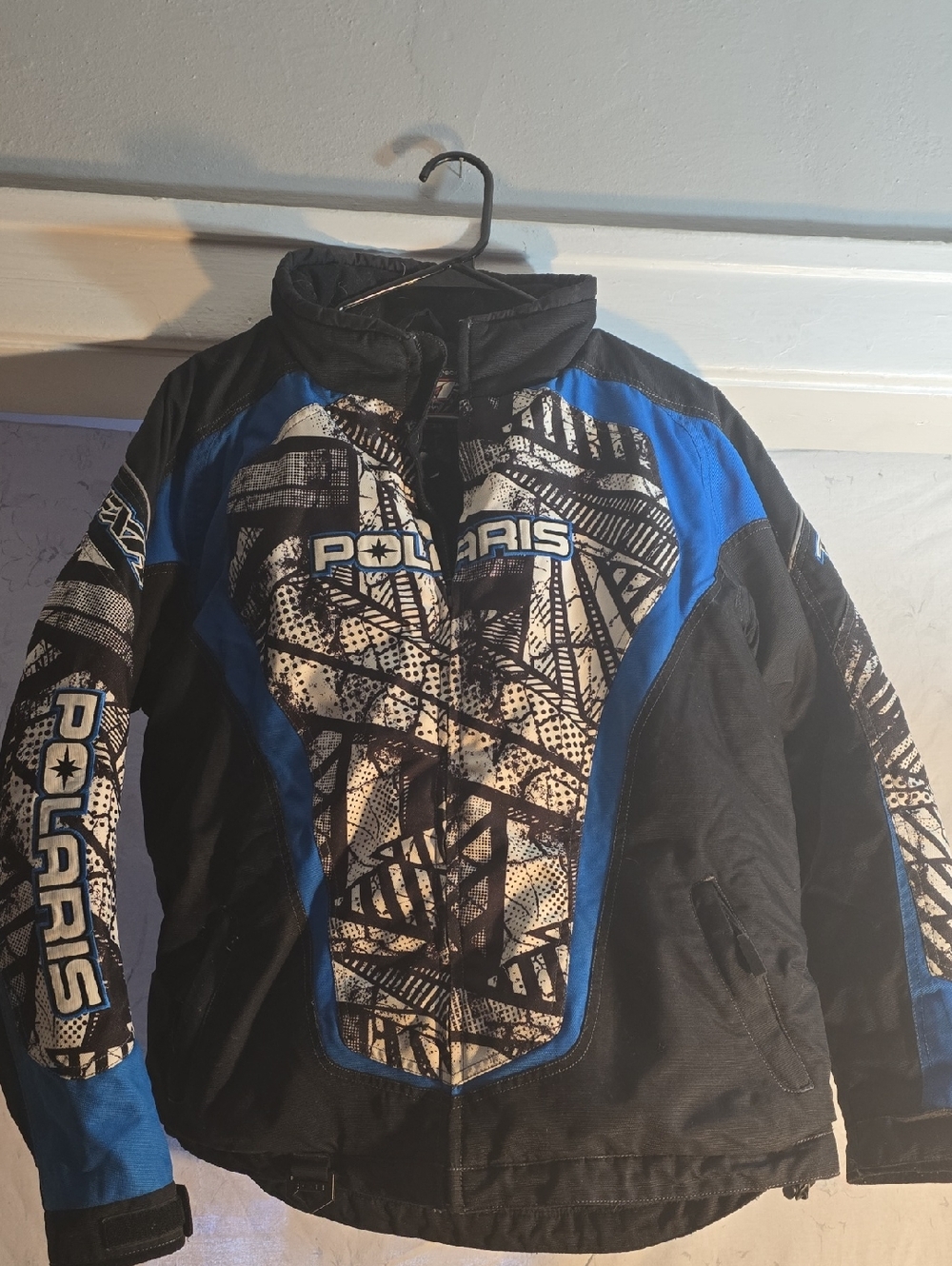 Polaris Kids Blue & Black Ski Jacket with Graphic Print